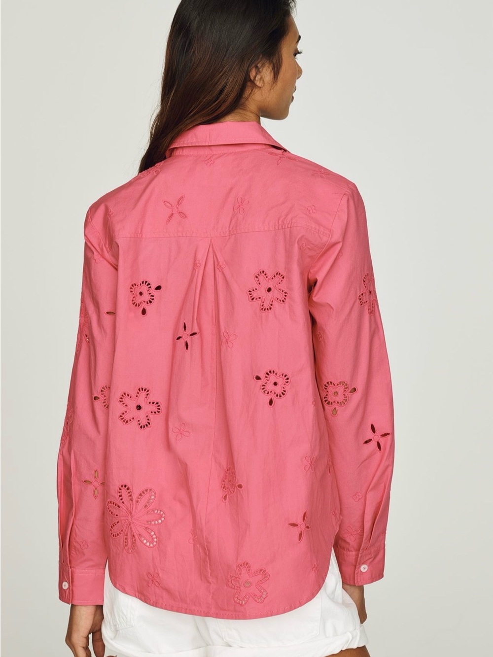 NWT Anthropologie Maeve Kate 100% Cotton Eyelet Classic Buttondown